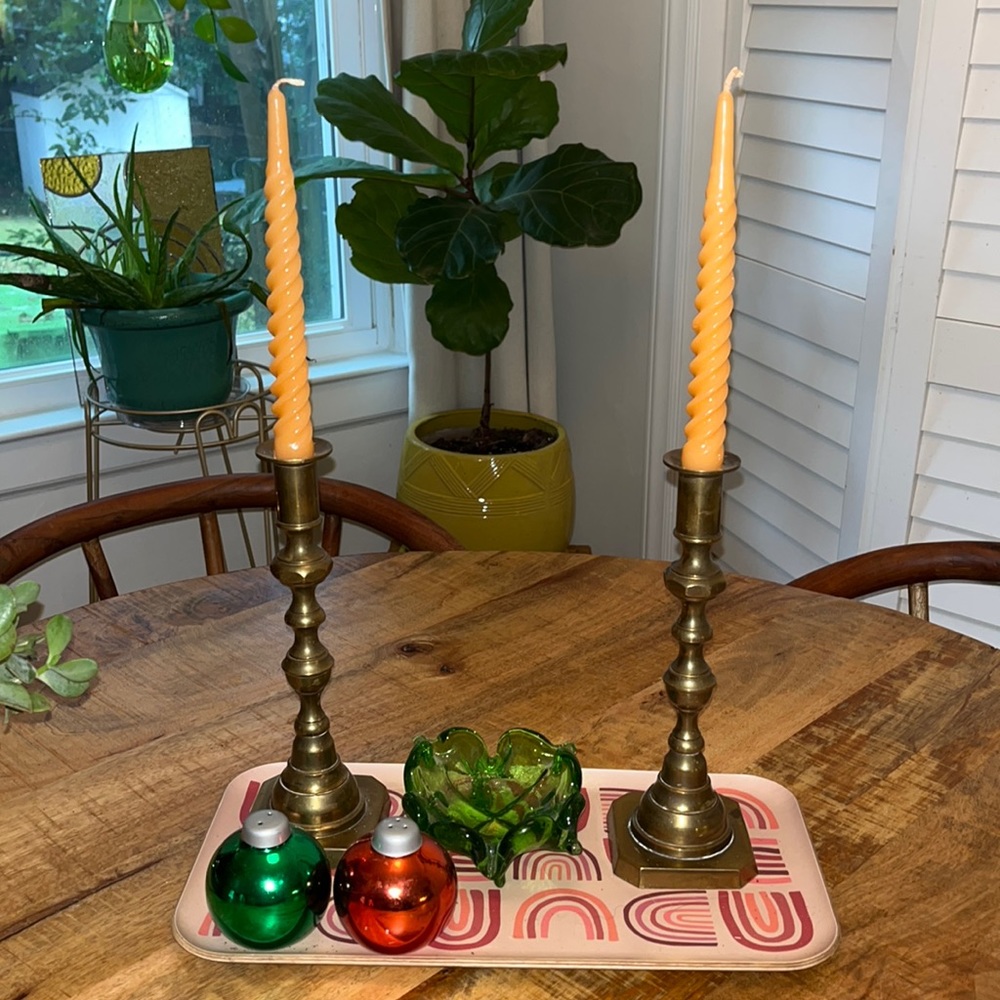 2 brass candle sticks